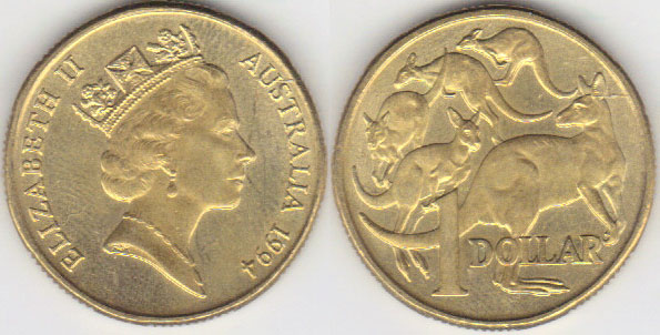 1994 Australia $1 (mob of roos) A002666